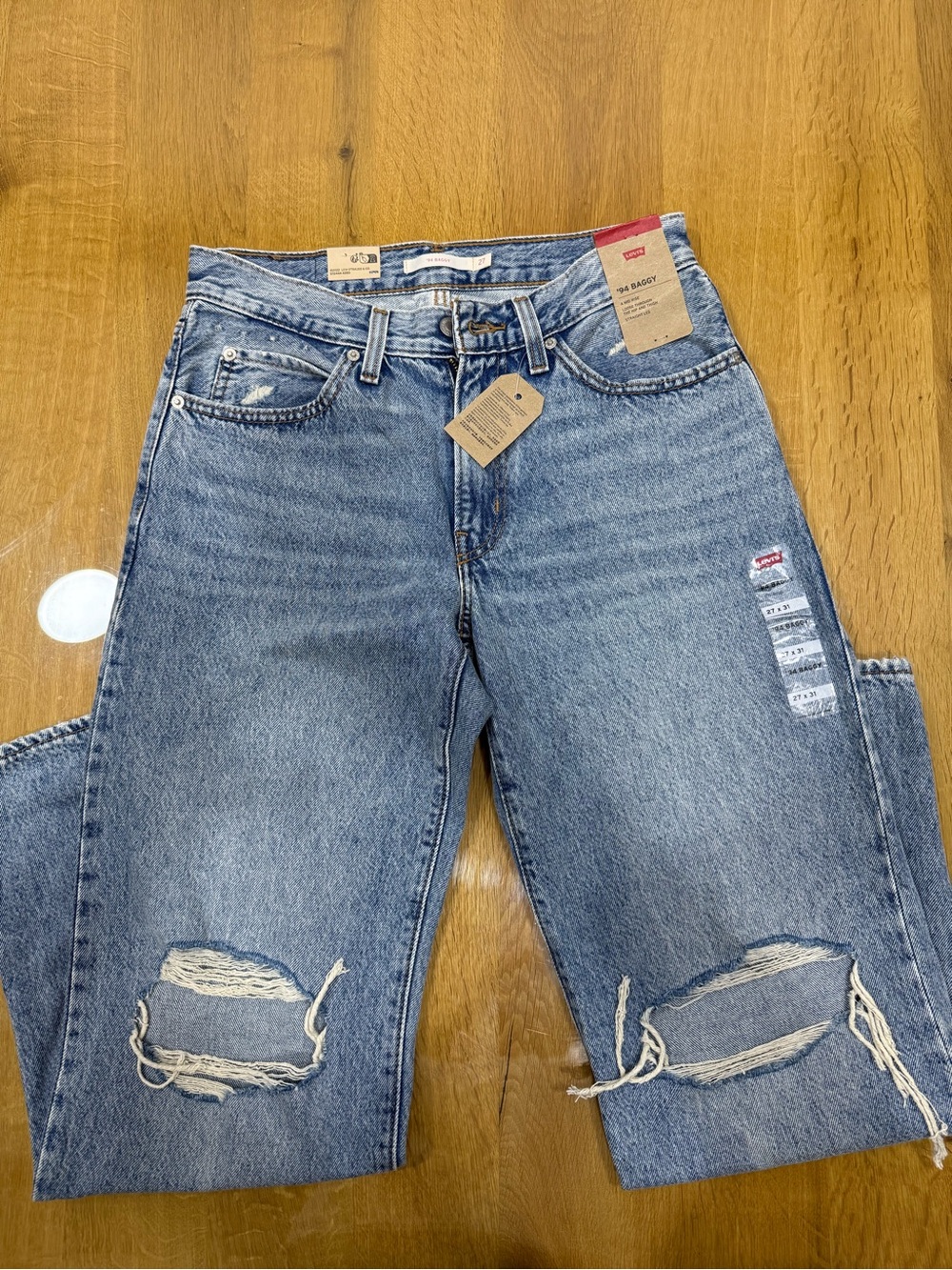 Levi's Light Blue Distressed Boyfriend Jeans